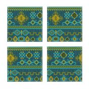 Kilim in ocean tones