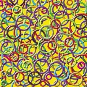 3D Circles on a Yellow Background