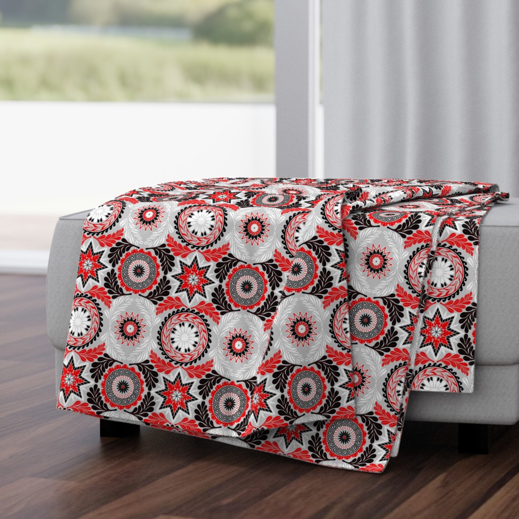 Greek Mandalas in Red and Black