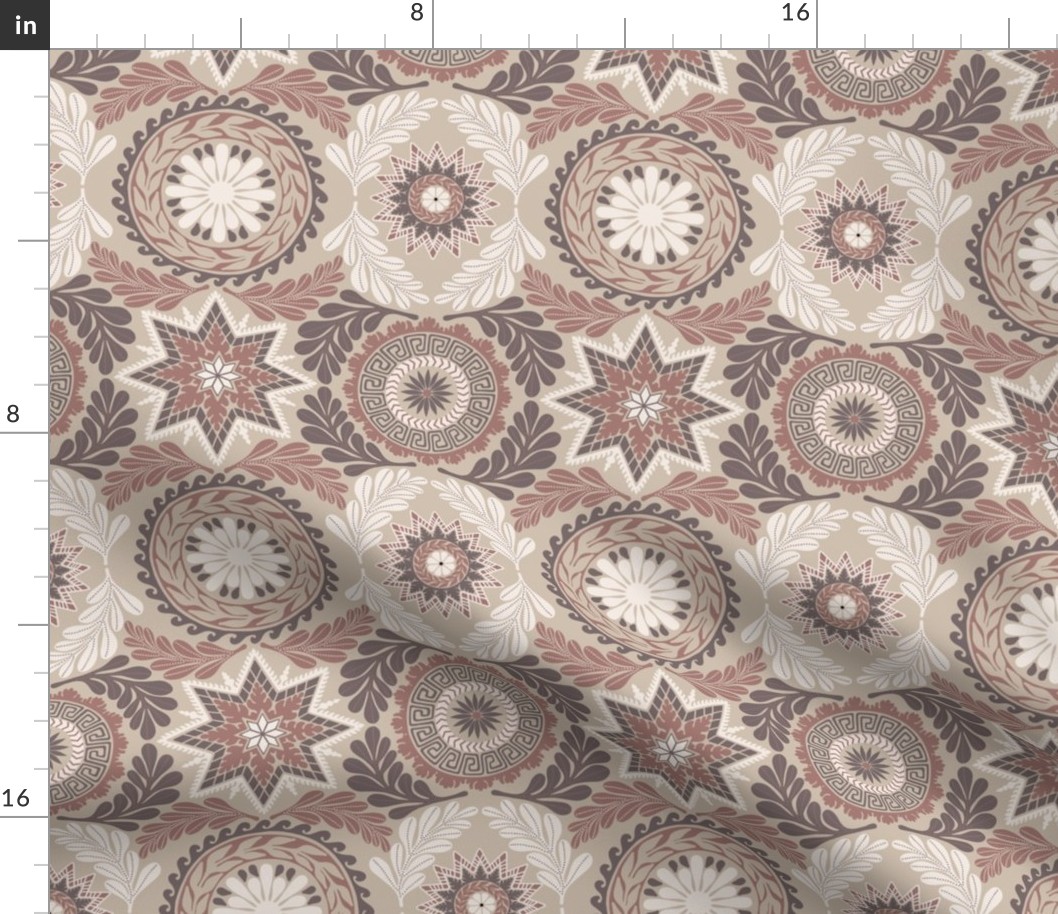 Greek Mandalas in Taupe