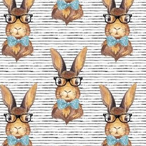4" BUNNY WITH GLASSES /  STRIPES