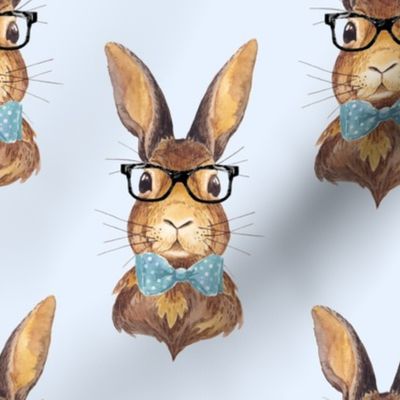 8" BUNNY WITH GLASSES / BLUE