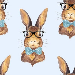 8" BUNNY WITH GLASSES / BLUE