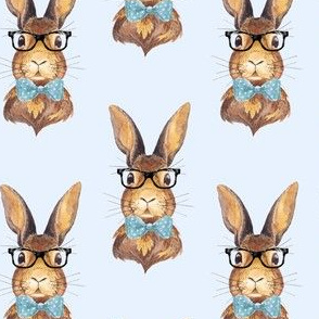 4" BUNNY WITH GLASSES / BLUE