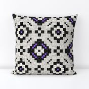 Black + white Kilim, purple accents by Su_G_©SuSchaefer