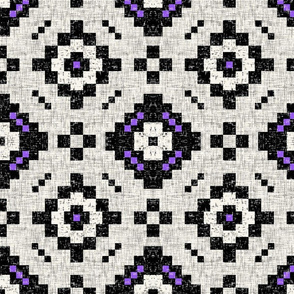 Black + white Kilim, purple accents by Su_G_©SuSchaefer