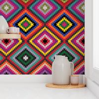 Modern Kilim - bright rainbow, Medium scale