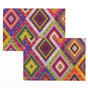 Kilim Diamonds - bright rainbow