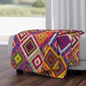 Kilim Diamonds - bright rainbow