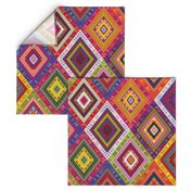 Kilim Diamonds - bright rainbow