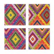 Kilim Diamonds - bright rainbow