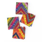 Kilim Diamonds - bright rainbow