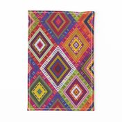 Kilim Diamonds - bright rainbow