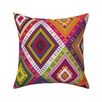 Kilim Diamonds - bright rainbow