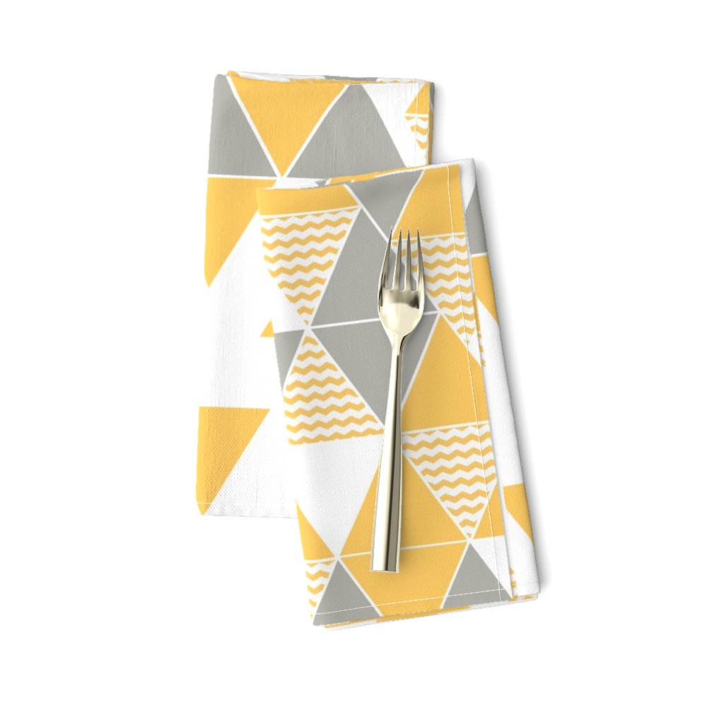 Abstract Kilim triangles yellow and grey