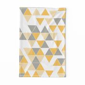 Abstract Kilim triangles yellow and grey