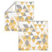 Abstract Kilim triangles yellow and grey