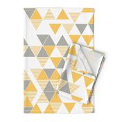 Abstract Kilim triangles yellow and grey