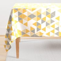 Abstract Kilim triangles yellow and grey