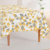 Abstract Kilim triangles yellow and grey