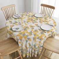 Abstract Kilim triangles yellow and grey