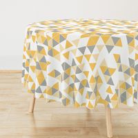 Abstract Kilim triangles yellow and grey