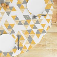 Abstract Kilim triangles yellow and grey