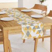 Abstract Kilim triangles yellow and grey