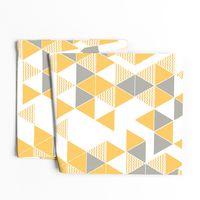 Abstract Kilim triangles yellow and grey