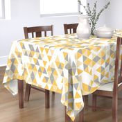 Abstract Kilim triangles yellow and grey