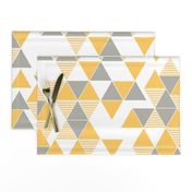 Abstract Kilim triangles yellow and grey