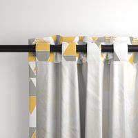 Abstract Kilim triangles yellow and grey