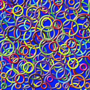3D Circles on a Blue Background