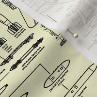 F-18 Blueprints on Yellow // Large