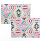 Woven Textured Pastel Kilim - cool cream