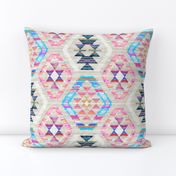 Woven Textured Pastel Kilim - cool cream