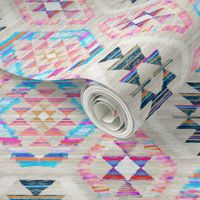 Woven Textured Pastel Kilim - cool cream