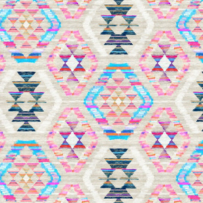 Woven Textured Pastel Kilim - cool cream