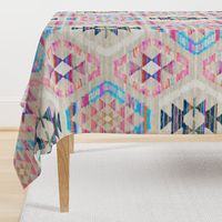 Large Scale Woven Textured Pastel Kilim - cool cream