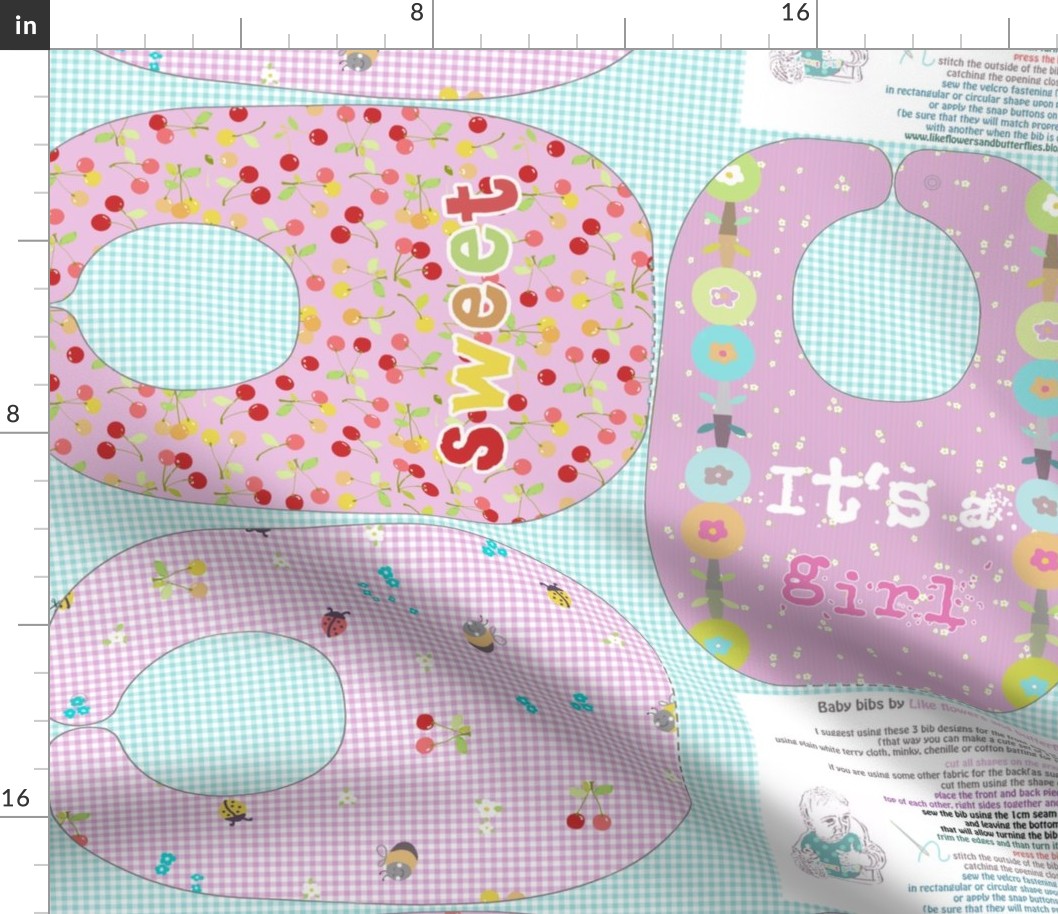 Bibs... baby girl sewing pattern template