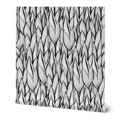 Weaved Black and Whit Kilim Corn Leaves