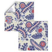 Indian chintz (blue and red)