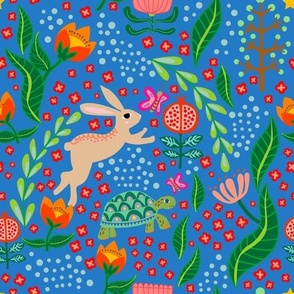Hare and Tortoise blue
