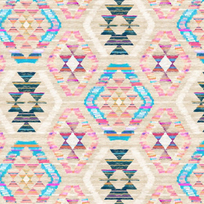 Woven Textured Pastel Kilim - warm cream