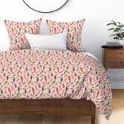 parrot // tropical rainforest bird fabric parrots blush