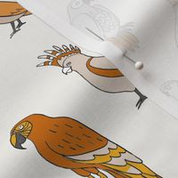 parrot // tropical rainforest bird fabric parrots pastel orange