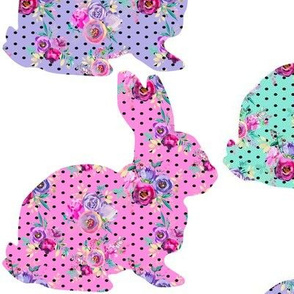 Mulit Bunny Polka Dot Bouquet 6"