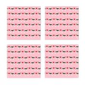 wire fox love hearts dog breed fabric pink