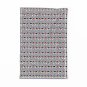 wire fox love hearts dog breed fabric grey