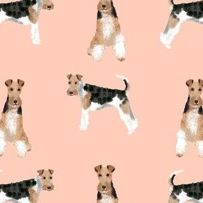 wire fox terrier simple dog breed fabric blush